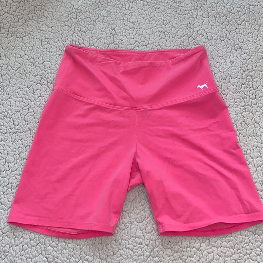 Pink Victoria’s Secret yoga shorts